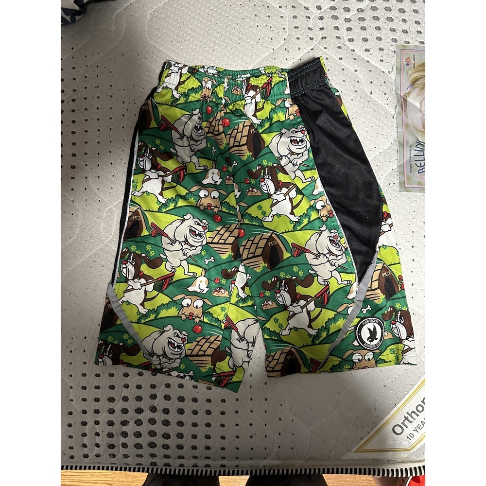 Green floral print Boys Swim Trunks
